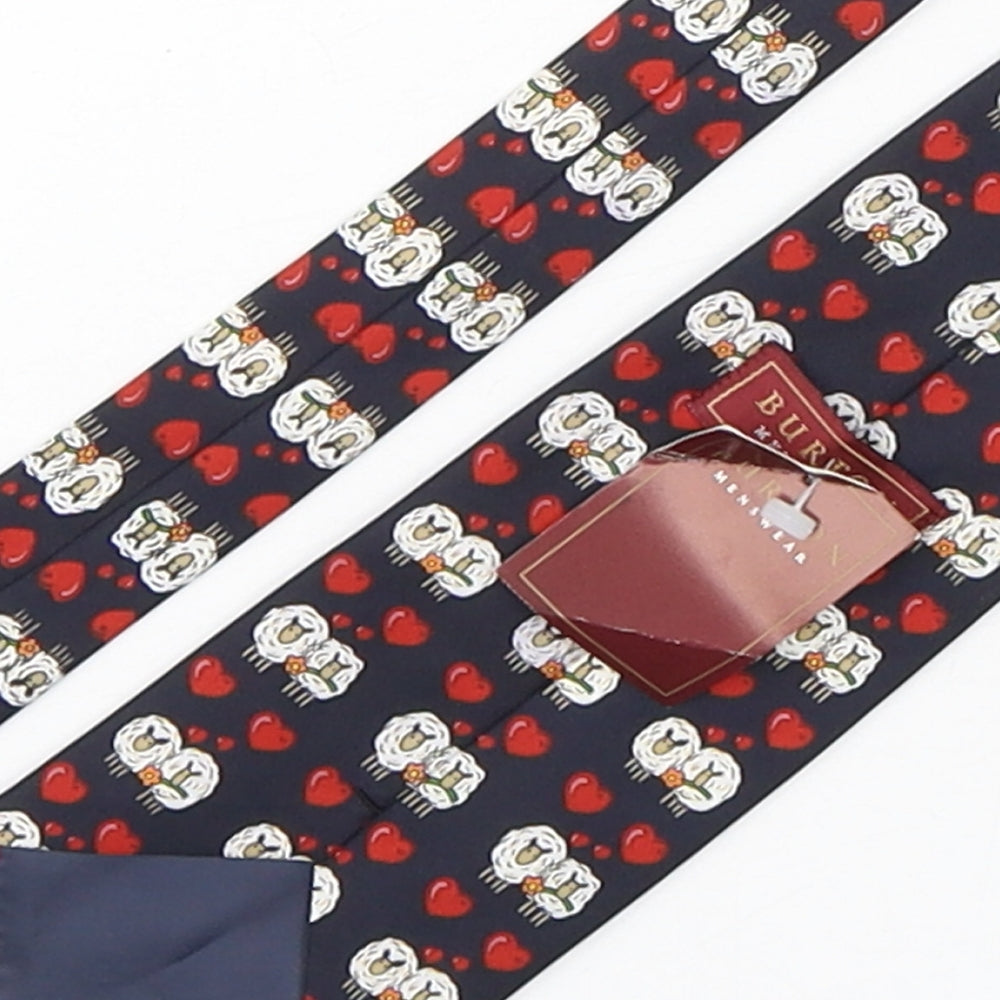 Burton Mens Multicoloured Geometric Polyester Pointed Tie One Size - Sheep Print