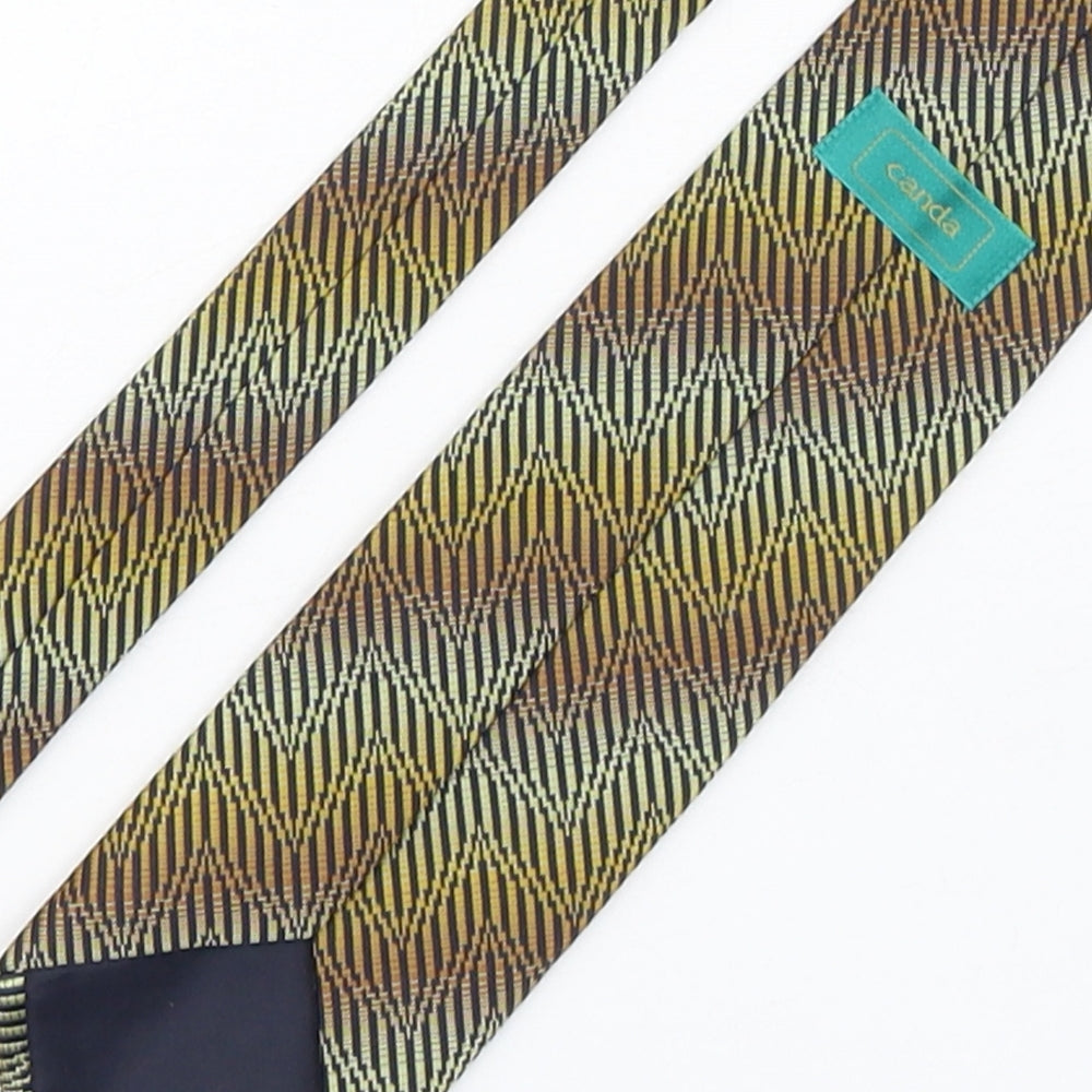Canda Mens Multicoloured Geometric Polyester Pointed Tie One Size