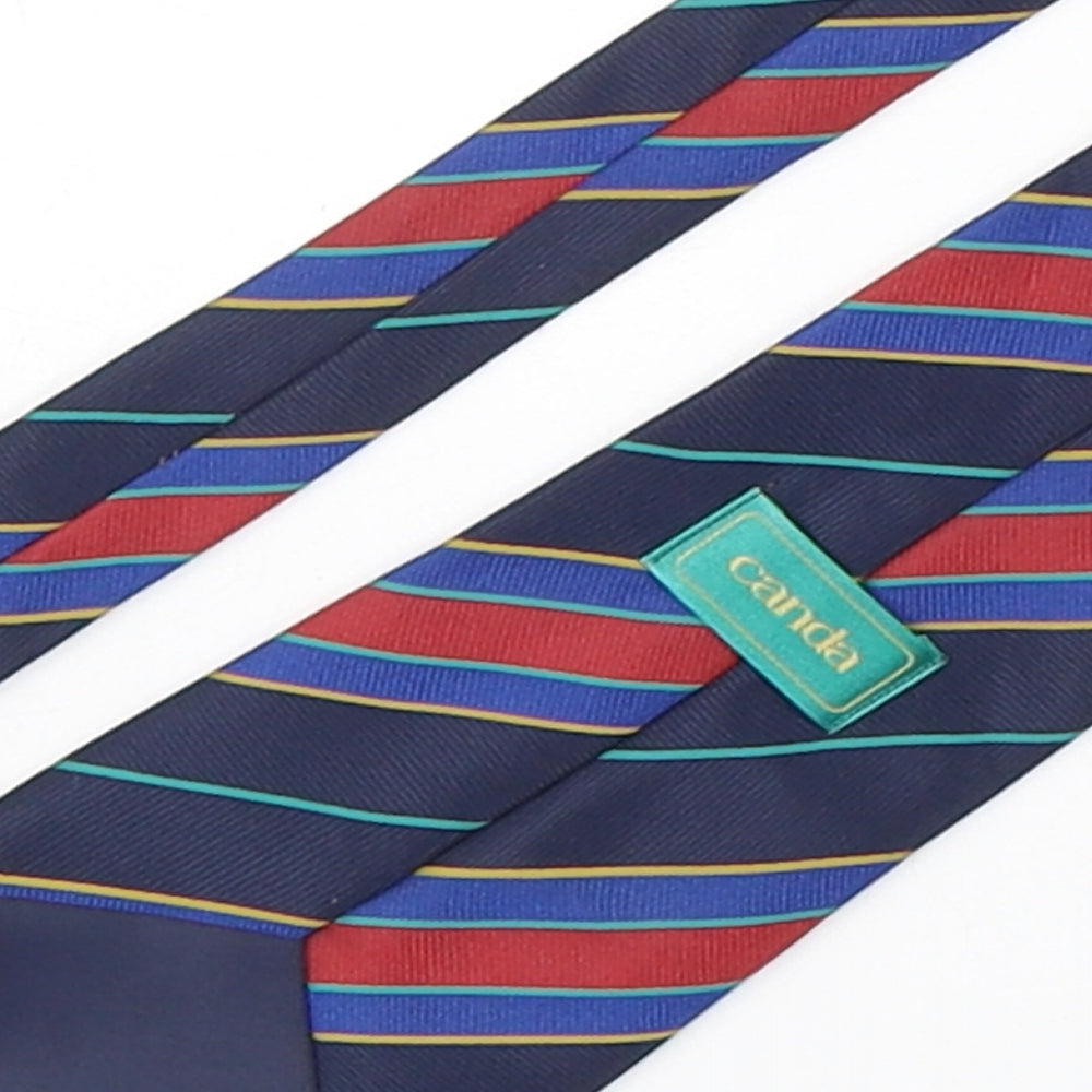 Canda Mens Multicoloured Striped Polyester Pointed Tie One Size