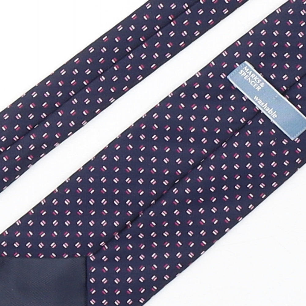Marks & Spencer Mens Multicoloured Geometric Polyester Pointed Tie One Size