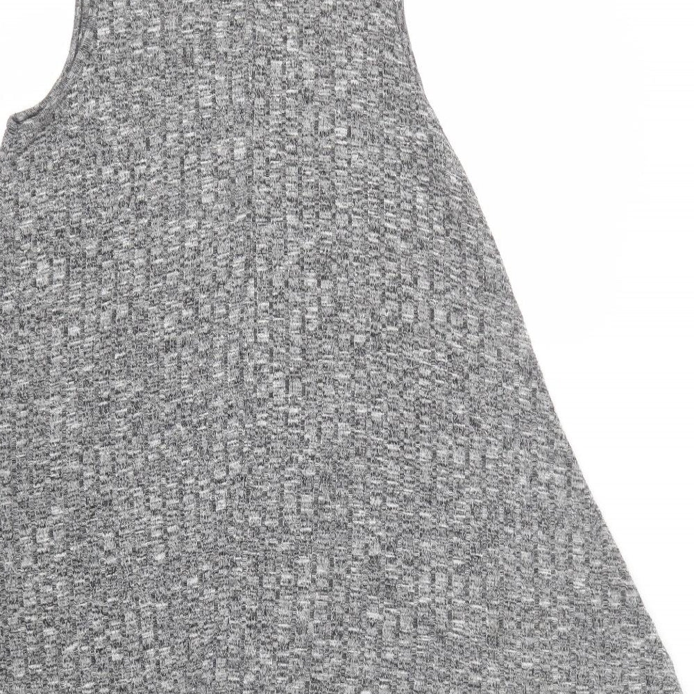 Apricot Womens Grey Mock Neck Viscose Tunic Jumper Size 10