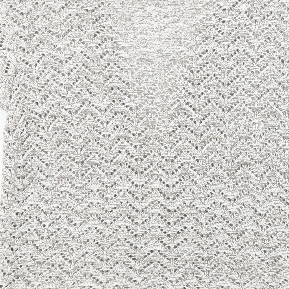 Pulse Womens Beige V-Neck Acrylic Cardigan Jumper Size S