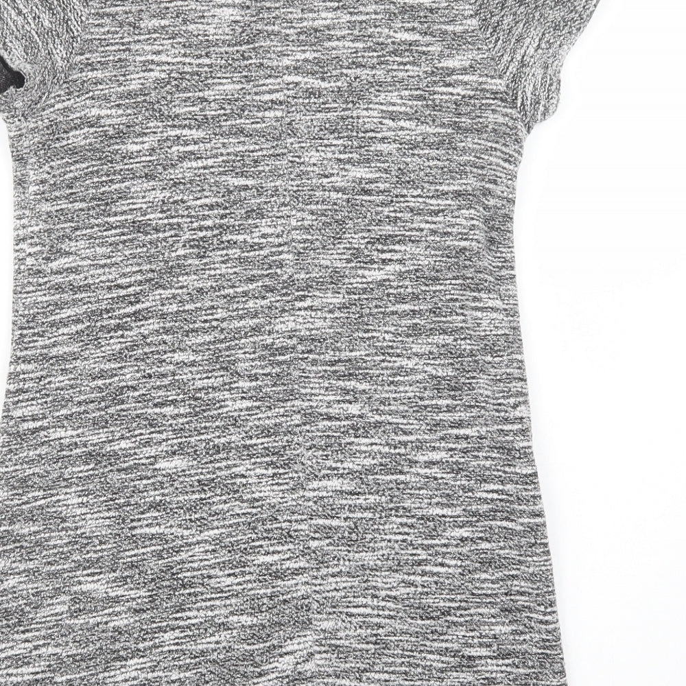 Miss Selfridge Womens Grey Polyester Shift Size 10 Crew Neck Pullover