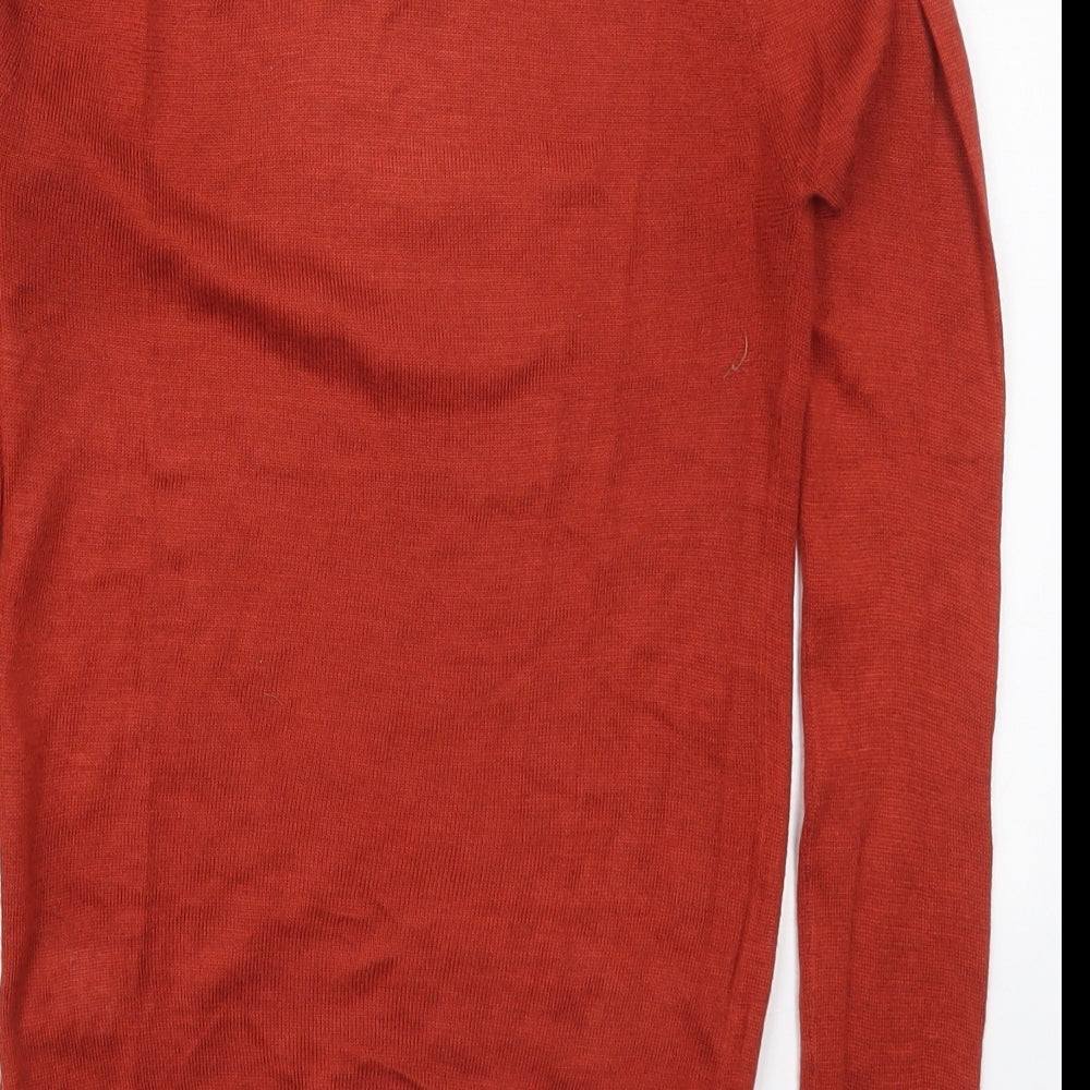 Therapy Womens Red Roll Neck Acrylic Pullover Jumper Size 8