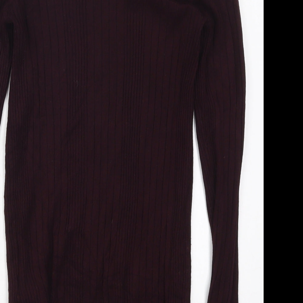 New Look Womens Purple Crew Neck Viscose Pullover Jumper Size 10