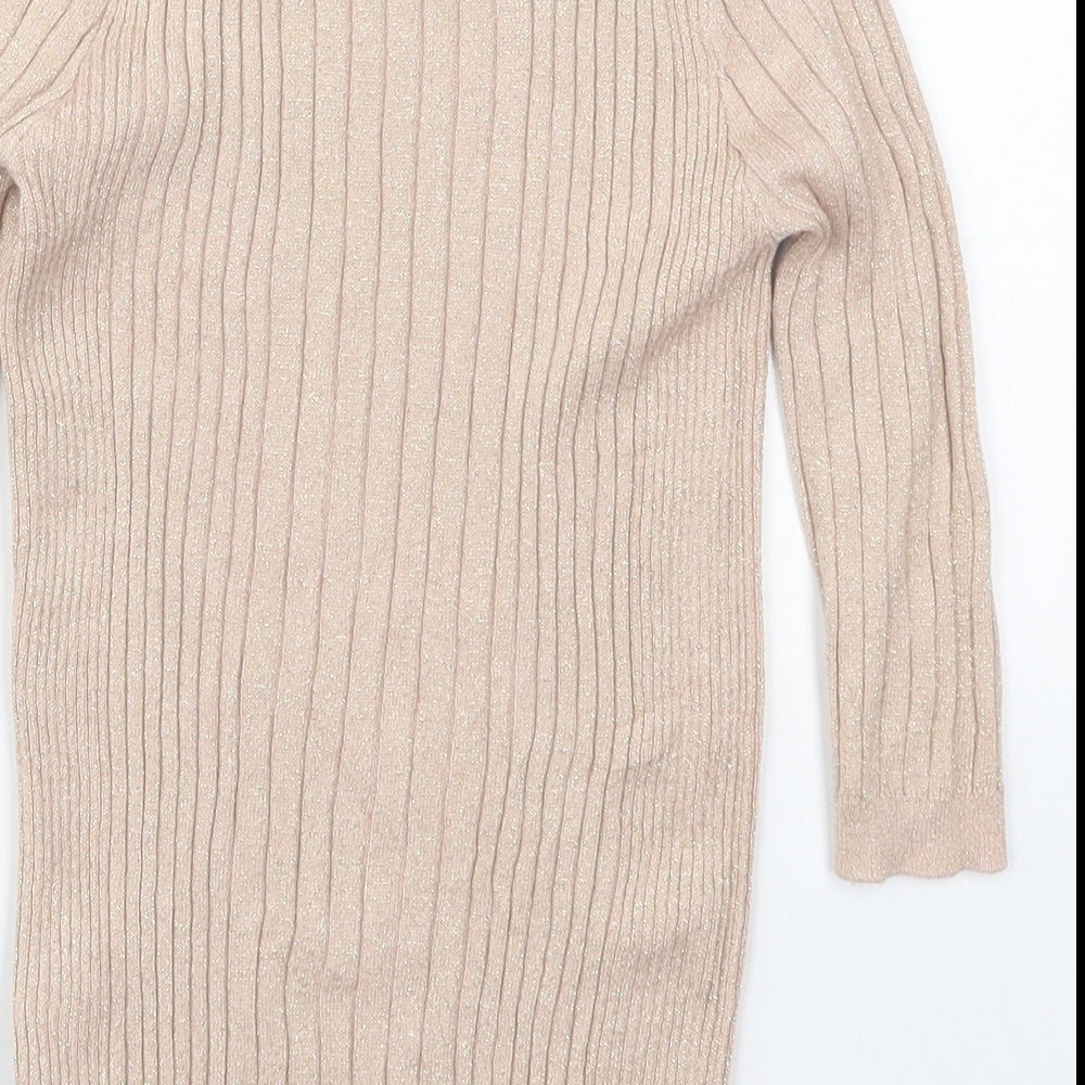 Atmosphere Womens Pink Mock Neck Viscose Pullover Jumper Size 6