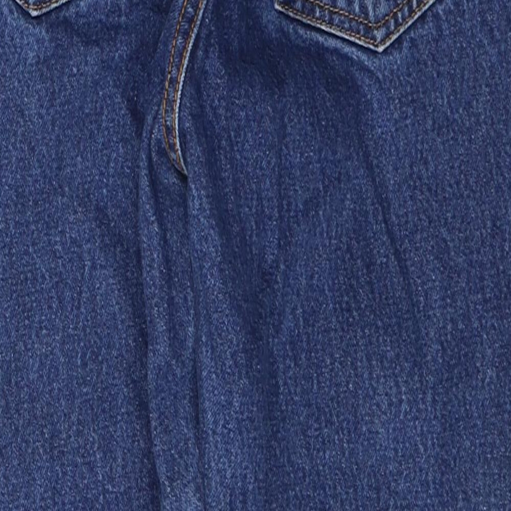 JEANS Womens Blue Cotton Cropped Jeans Size M L24 in Slim Button