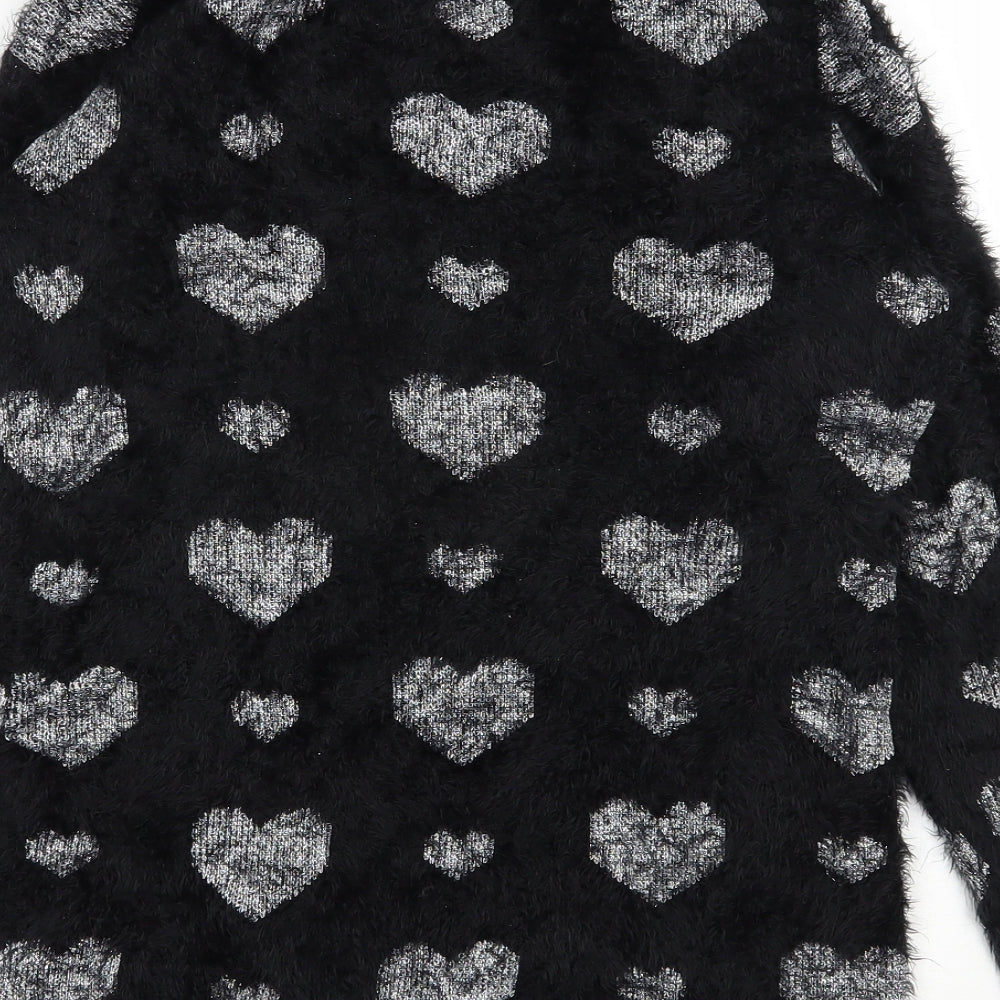 Your style Womens Black Round Neck Polyamide Pullover Jumper Size 10