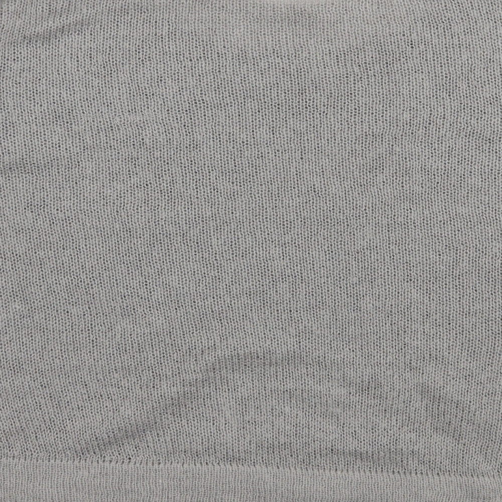 Label lab Womens Grey Round Neck Geometric Nylon Pullover Jumper Size 10
