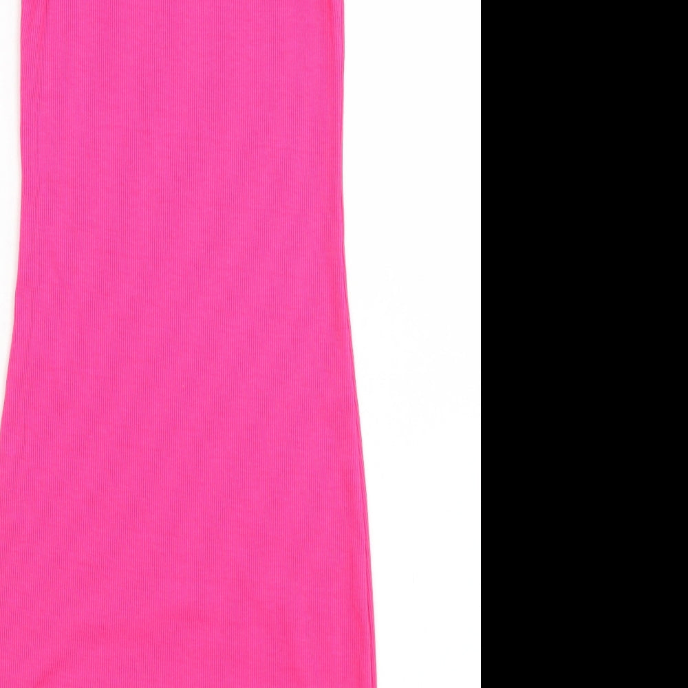 Divided Womens Pink Polyester Bodycon Size XS Crew Neck