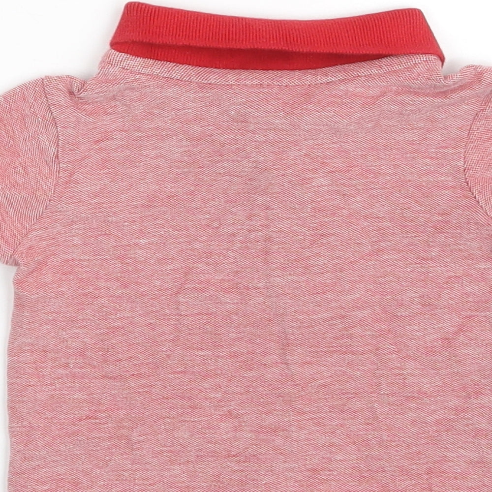 George Boys Red 100% Cotton Pullover Polo Size 6-9 Months Collared Button