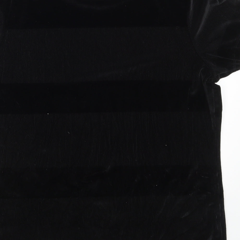 Marks and Spencer Womens Black Polyester Basic T-Shirt Size 16 Crew Neck
