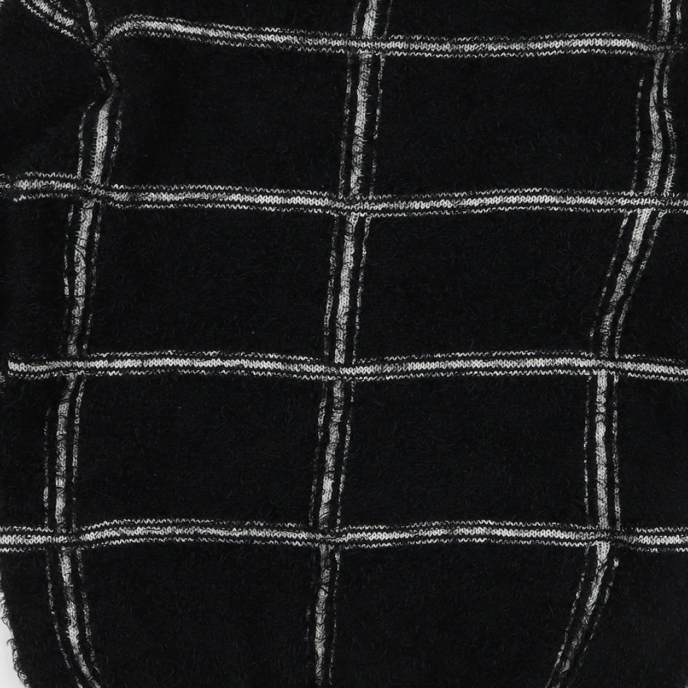 AKD-A-WEST Womens Black Round Neck Geometric Polyester Pullover Jumper Size 14
