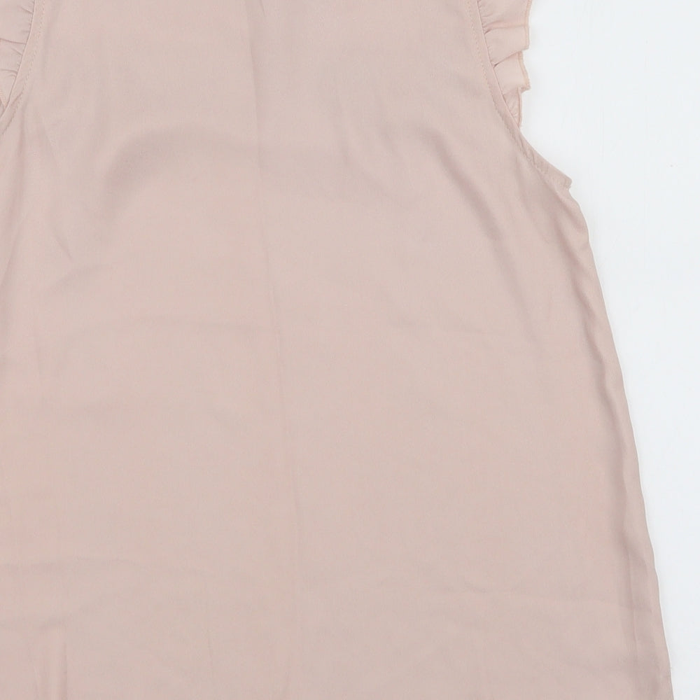 Red Herring Womens Pink Polyester Basic Blouse Size 10 Round Neck