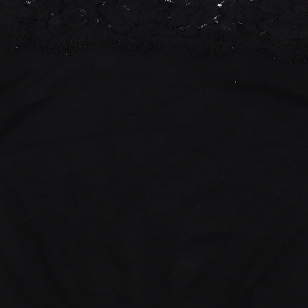Bonmarché Womens Black Round Neck Polyester Pullover Jumper Size S