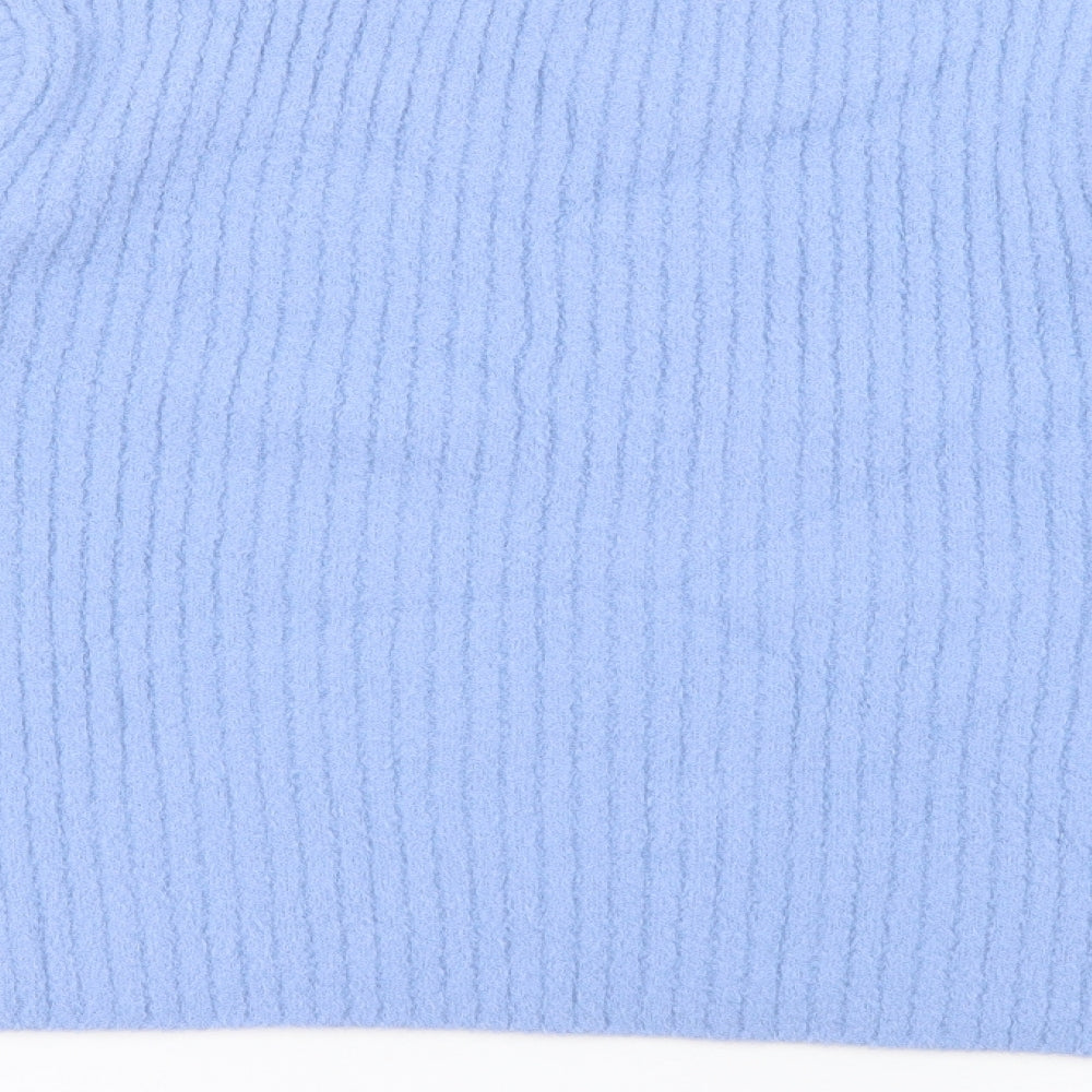 New Look Womens Blue Crew Neck Nylon Pullover Jumper Size 14