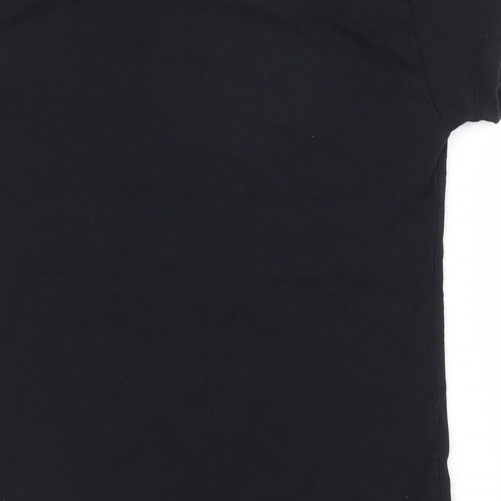 Miss Evie Girls Black 100% Cotton Pullover T-Shirt Size 9-10 Years Round Neck Pullover