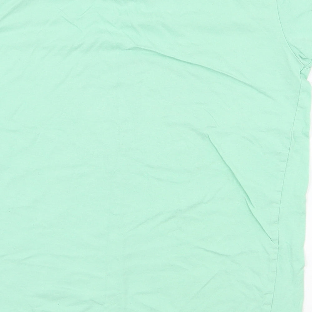 THREADBOYS Boys Green 100% Cotton Pullover T-Shirt Size 9-10 Years Crew Neck Pullover
