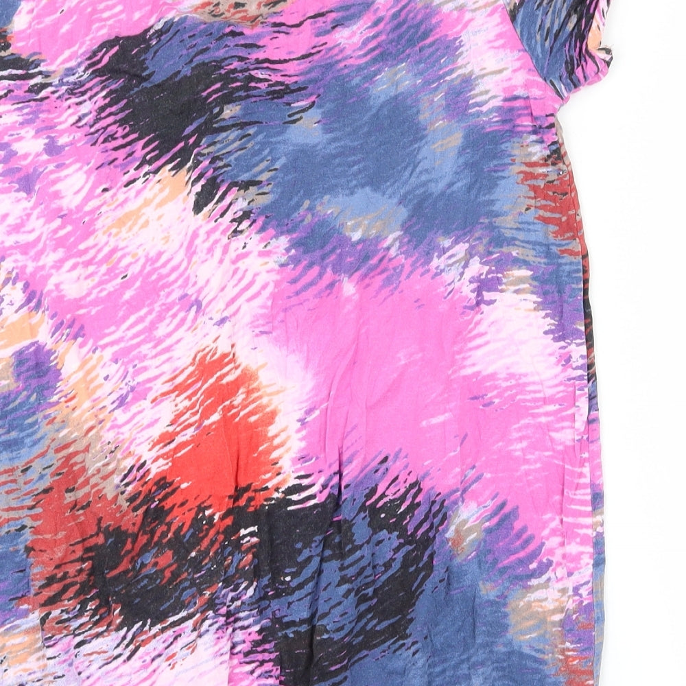 South Womens Multicoloured Camouflage Viscose Basic T-Shirt Size 10 Scoop Neck