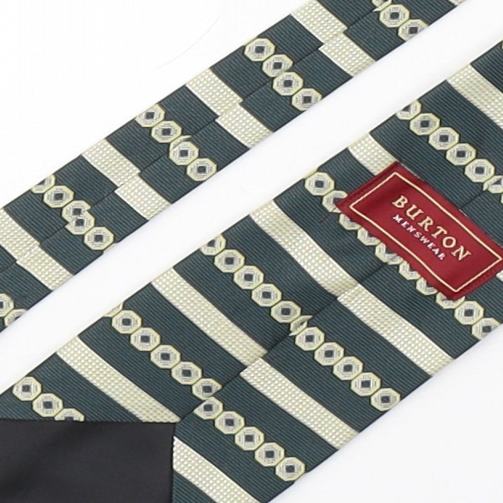 Burton Mens Multicoloured Striped Polyester Pointed Tie One Size