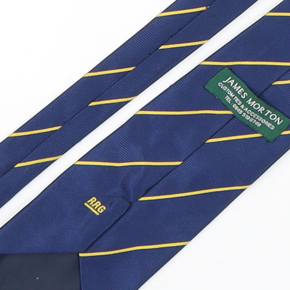 James Morton Mens Multicoloured Striped Polyester Pointed Tie One Size