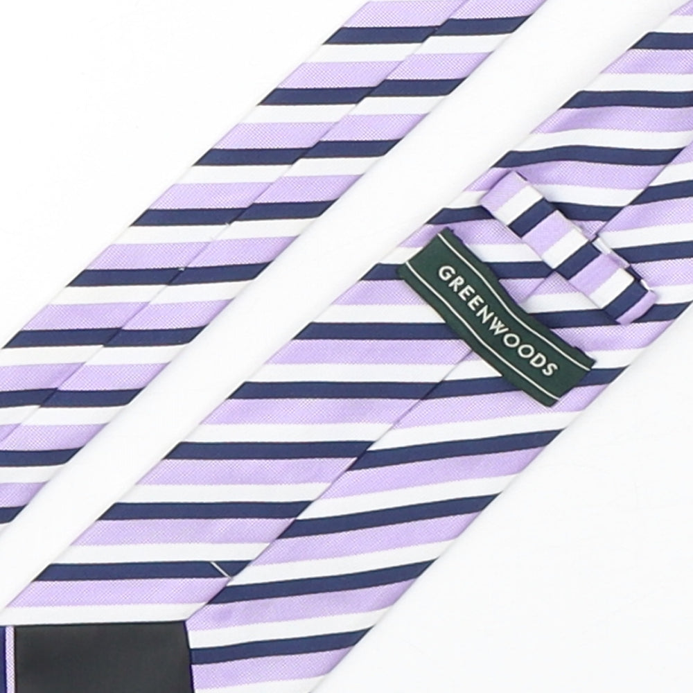 Greenwoods Mens Multicoloured Striped Polyester Pointed Tie One Size