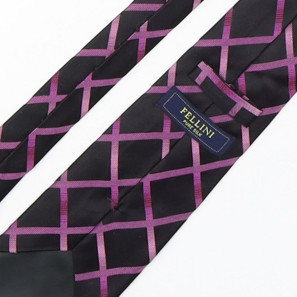 Fellini Mens Multicoloured Geometric Silk Pointed Tie One Size