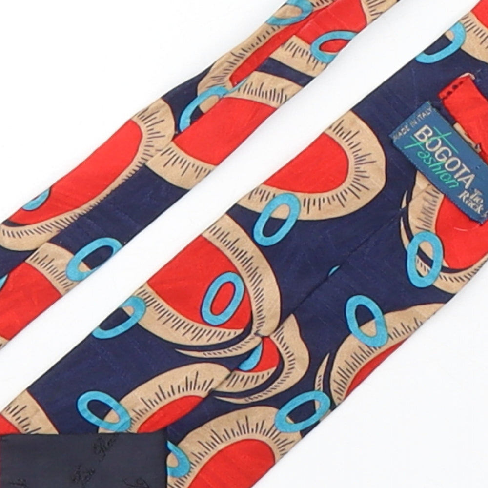 Bogota Mens Multicoloured Geometric Silk Pointed Tie One Size