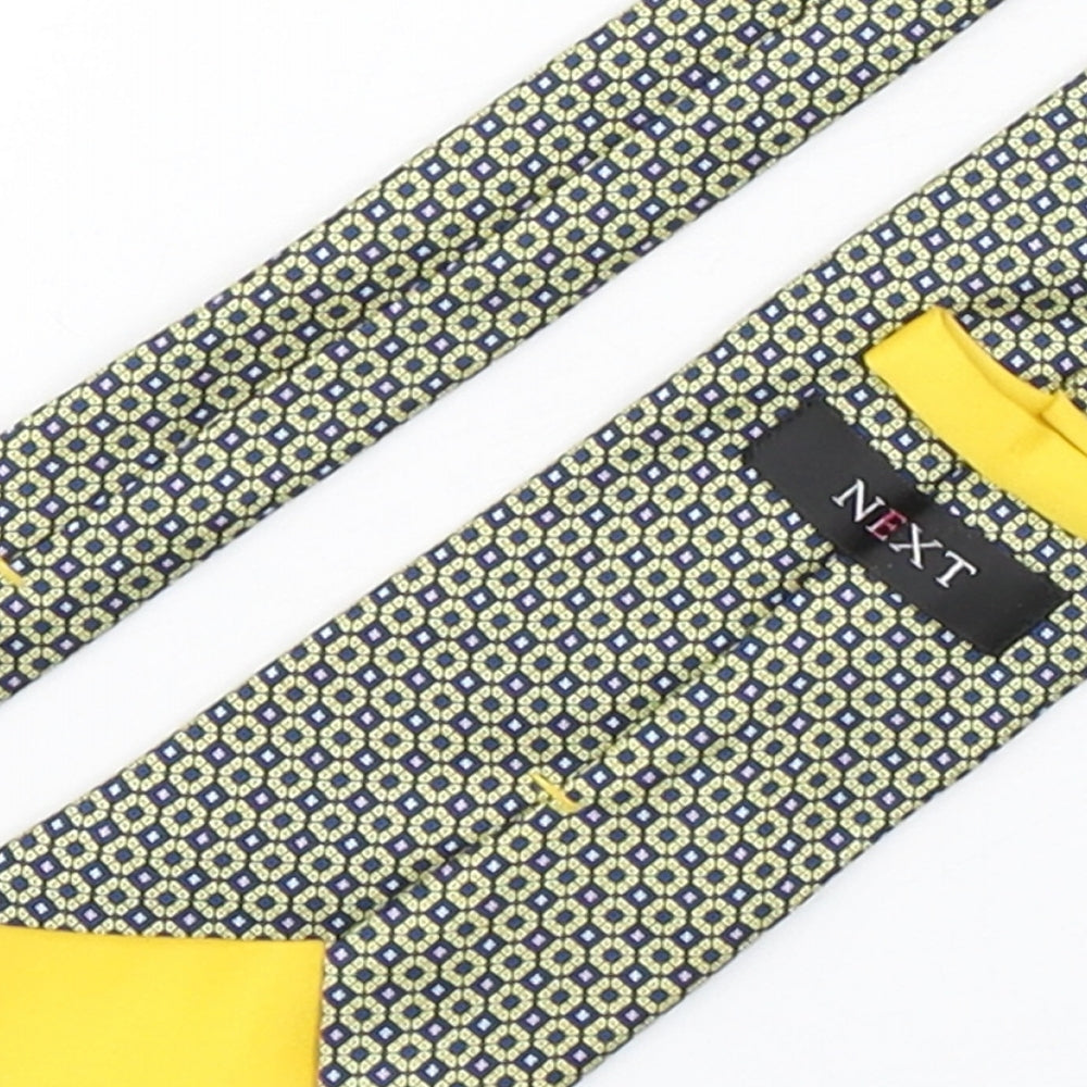 Next Mens Multicoloured Geometric Silk Pointed Tie One Size