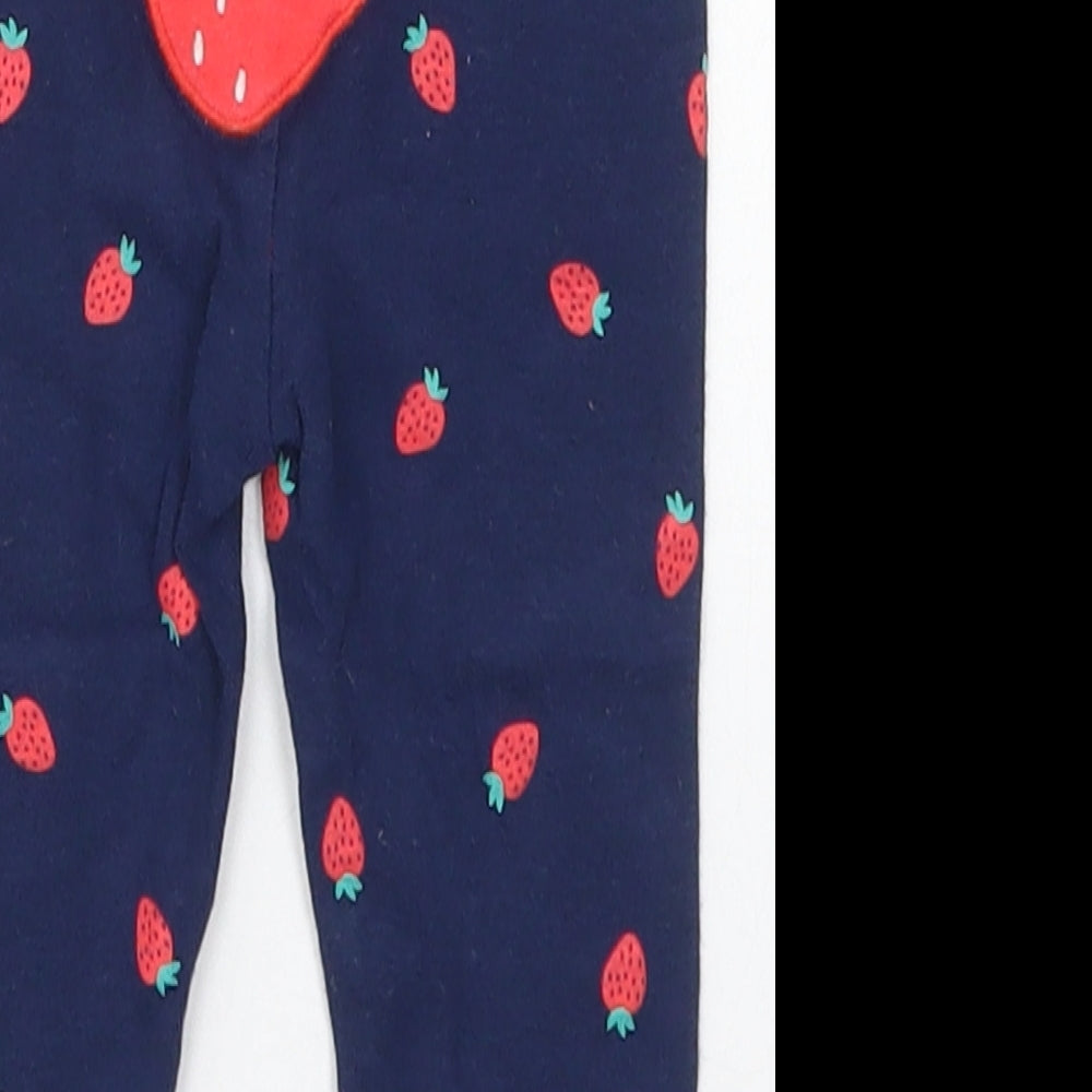 Carters Girls Blue Cotton Capri Leggings Size 9 Months - Strawberries