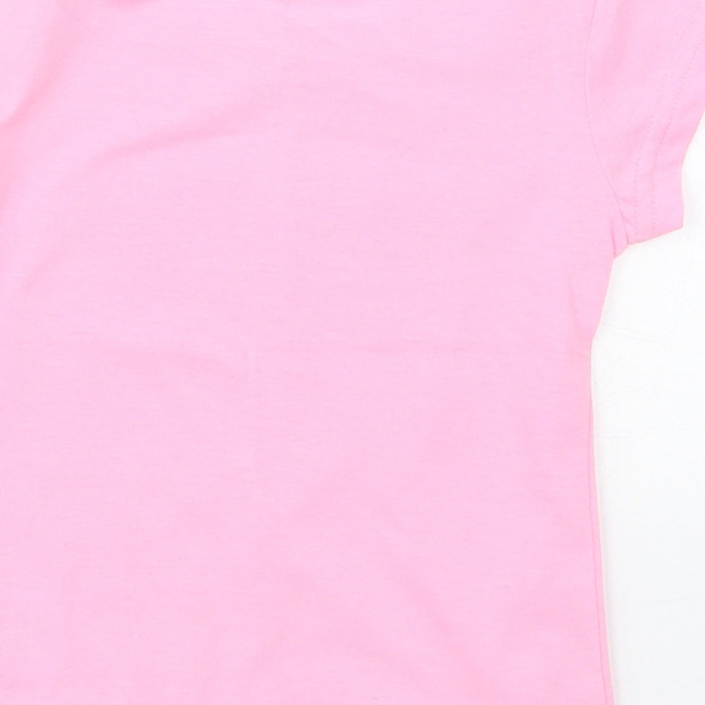 Cheetah Girls Pink Cotton Basic T-Shirt Size 2 Years Crew Neck Pullover - Heart