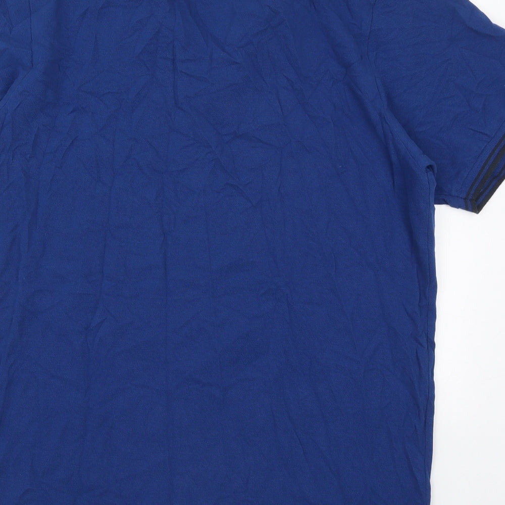 Originals Wardrobe Essentials Mens Blue Cotton Polo Size M Collared Pullover