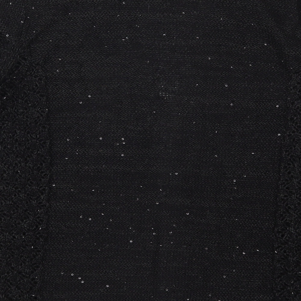 Matalan Womens Black V-Neck Polyester Cardigan Jumper Size M