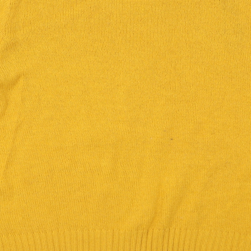 H&M Womens Yellow Crew Neck Acrylic Pullover Jumper Size L