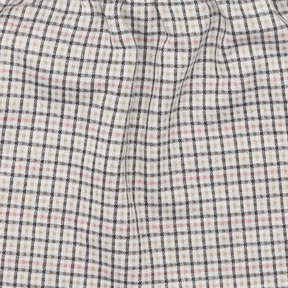 Primark Girls White Check Polyester A-Line Skirt Size 6-7 Years Regular Pull On