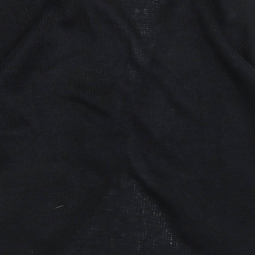 Butterfly Womens Black V-Neck Acrylic Cardigan Jumper Size 14