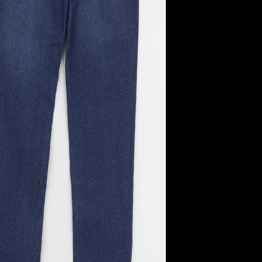 Denim & Co. Girls Blue Cotton Jegging Jeans Size 9-10 Years Slim Pullover