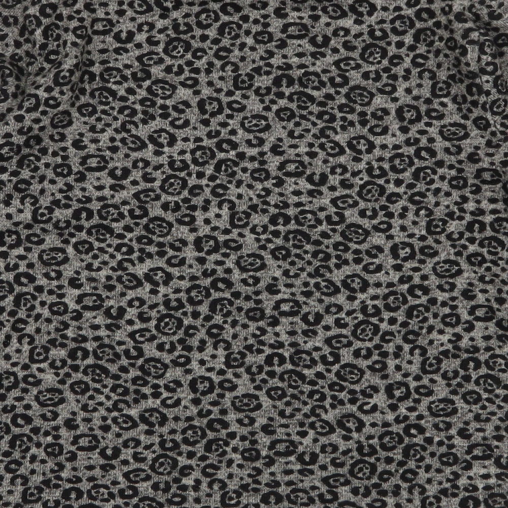 Zara Girls Grey High Neck Animal Print Polyester Pullover Jumper Size 11-12 Years Pullover