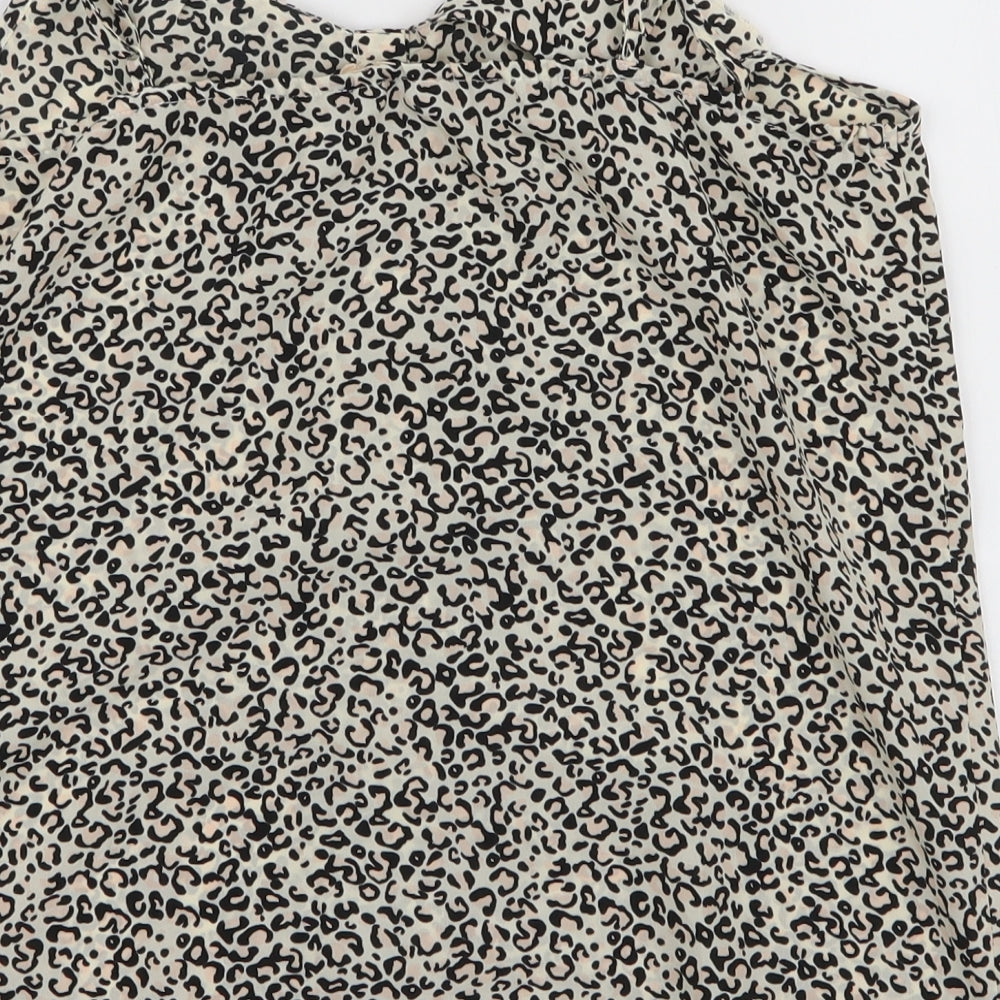 Oasis Womens Multicoloured Animal Print Polyester Camisole Blouse Size 10 Round Neck