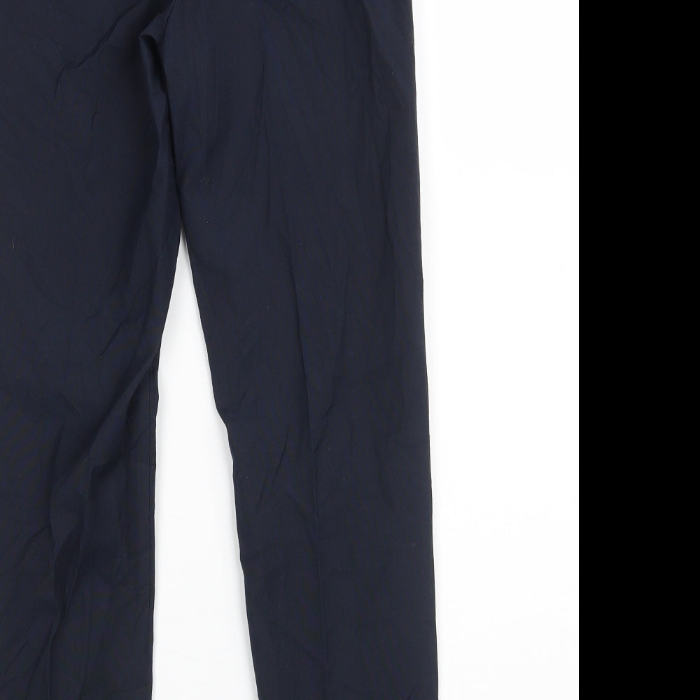 Marks & Spencer Girls Blue Polyester Dress Pants Trousers Size 9-10 Years Regular Zip