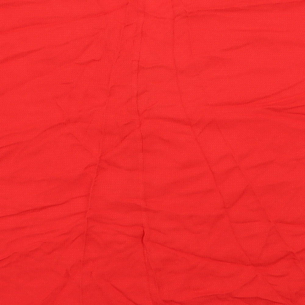 Woman Womens Red Viscose Basic Blouse Size L V-Neck