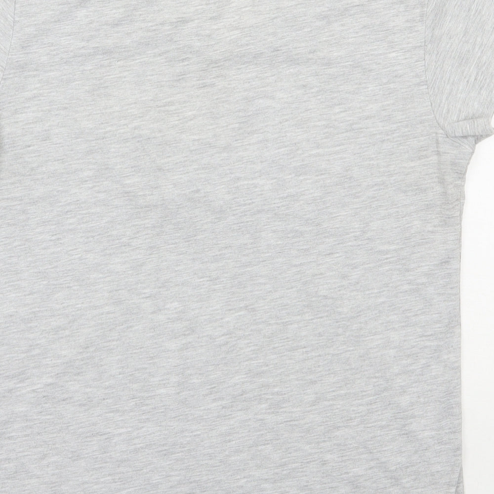 H&M Womens Grey Polyester Basic T-Shirt Size S Scoop Neck
