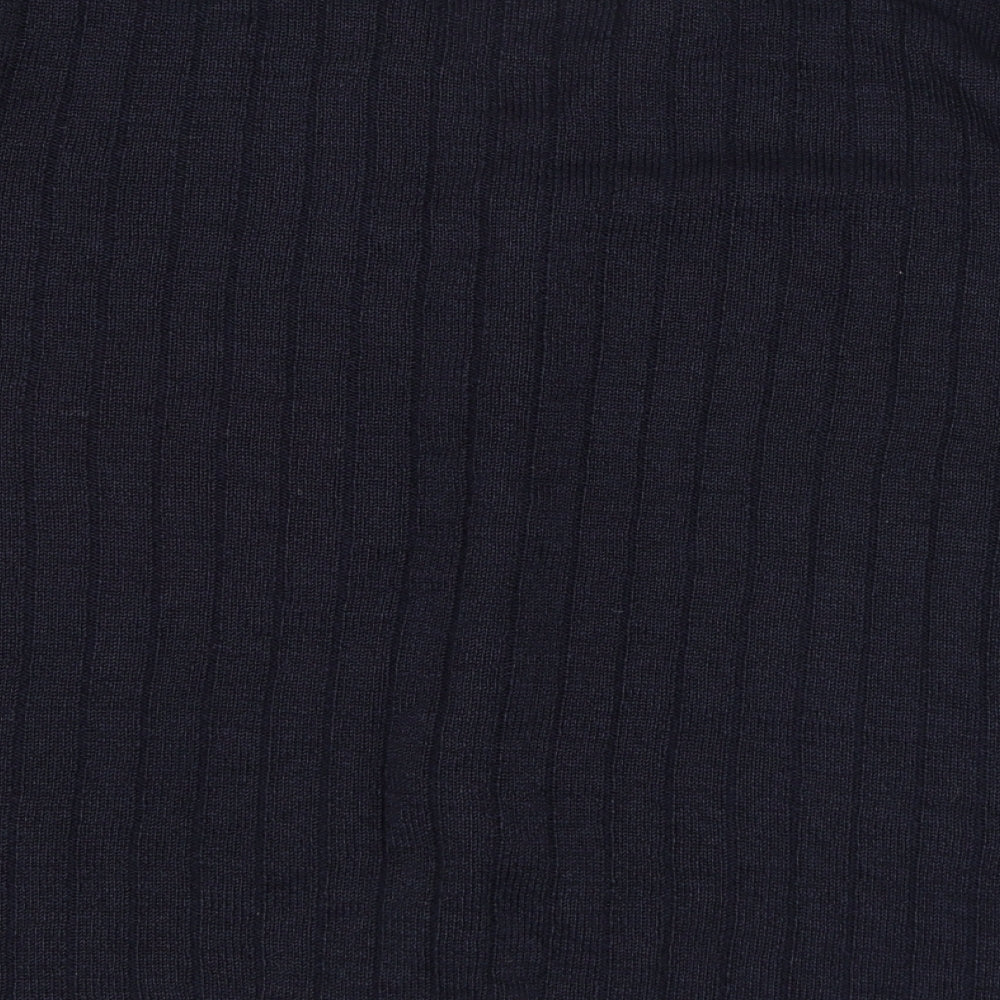 Bonmarché Womens Blue V-Neck Polyester Cape Jumper Size M