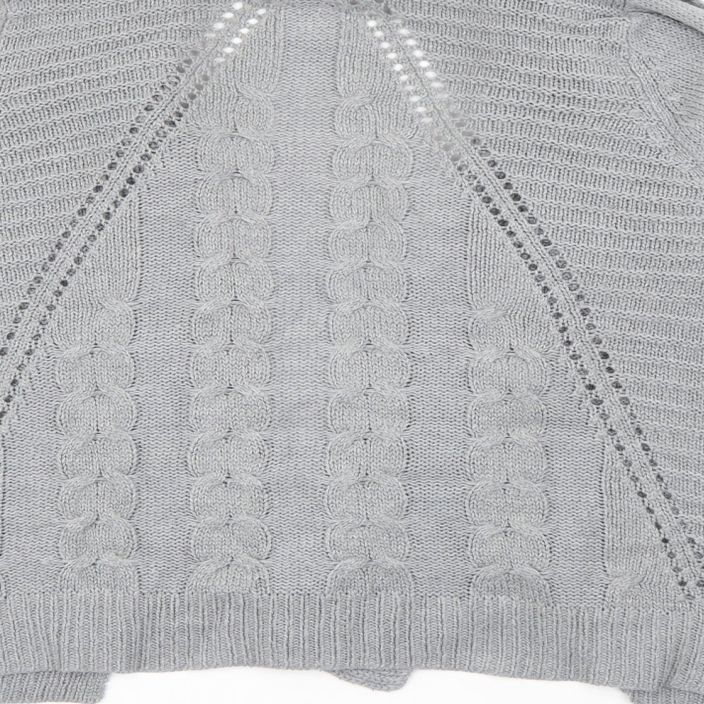 Marks & Spencer Womens Grey Collared Acrylic Cardigan Jumper Size 14