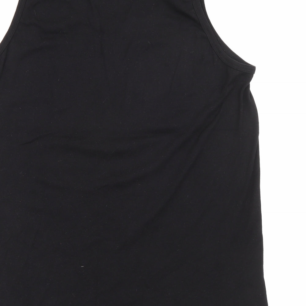 Vincent Womens Black Cotton Basic Tank Size 10 Scoop Neck