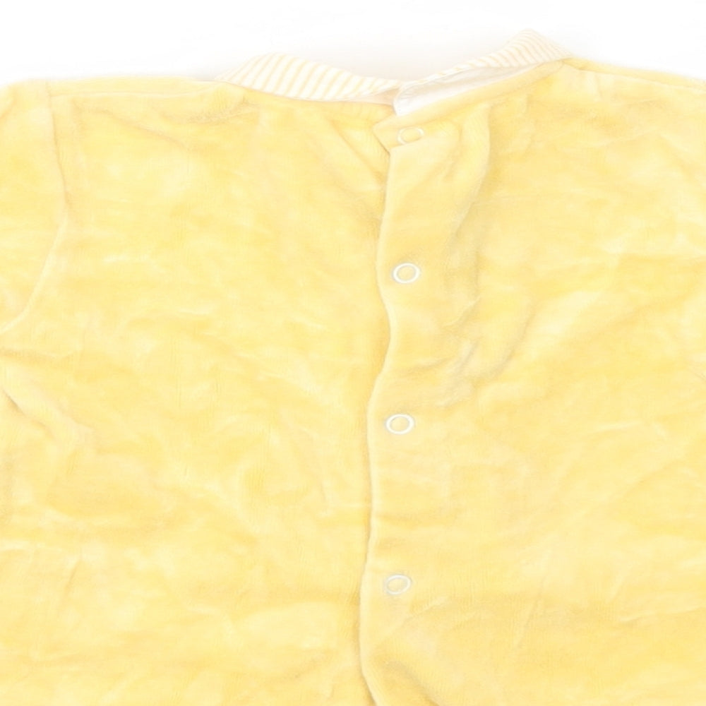 Sucre d'Orge Baby Yellow Cotton Tunic Blouse Size 0-3 Months Collared Snap - Cat and Mice