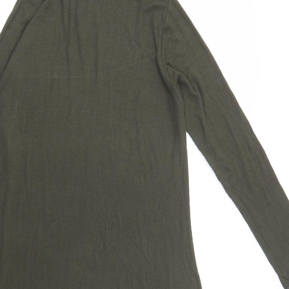 River Island Womens Green Viscose A-Line Size 16 Roll Neck Pullover