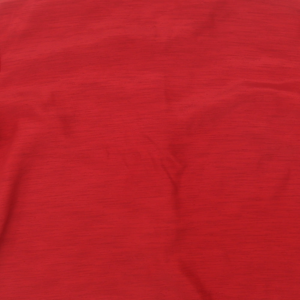 Designer Essentials Womens Red Polyester Basic Button-Up Size 18 Collared - Lace Overlay