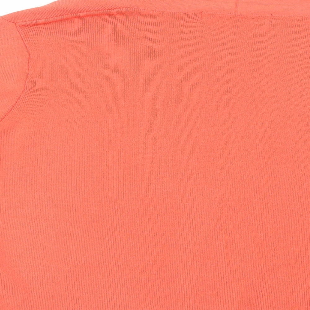 Marks & Spencer Womens Orange V-Neck Viscose Cardigan Jumper Size M
