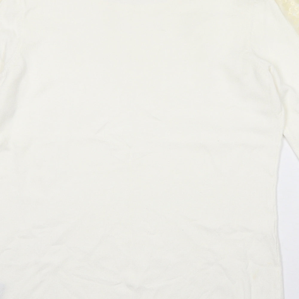 Etoile Womens Beige Round Neck Viscose Pullover Jumper Size S